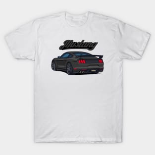 Rear Car Mustang black T-Shirt